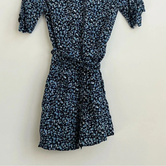 Faithfull the Brand Oslo Ditzy Blossom Village Blue Floral Mini Wrap Dress Us 4 - Picture 11 of 15